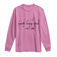 Worth Every Shot Long Sleeve Shirt IVF Baby Pregnancy Announcement - Wonder Print Shop