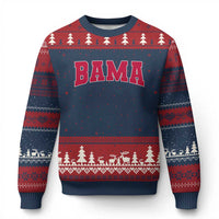Vintage Bama Ugly Christmas Sweater Retro Varsity Alabama Football Lover AL State - Wonder Print Shop