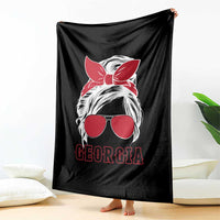 Georgia Lovers Throw Blanket Bulldogs Game Day Messy Bun - Wonder Print Shop