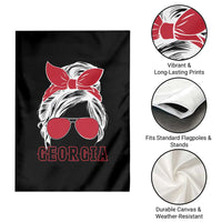Georgia Lovers Garden Flag Bulldogs Game Day Messy Bun - Wonder Print Shop