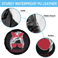 Georgia Lovers Spare Tire Cover Bulldogs Game Day Messy Bun - Wonder Print Shop