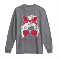 Georgia Lovers Long Sleeve Shirt Bulldogs Game Day Messy Bun - Wonder Print Shop
