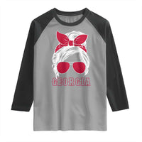 Georgia Lovers Raglan Shirt Bulldogs Game Day Messy Bun - Wonder Print Shop