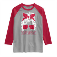 Georgia Lovers Raglan Shirt Bulldogs Game Day Messy Bun - Wonder Print Shop