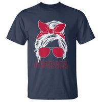 Georgia Lovers T Shirt Bulldogs Game Day Messy Bun - Wonder Print Shop