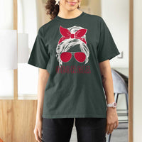 Georgia Lovers T Shirt For Women Bulldogs Game Day Messy Bun - Wonder Print Shop