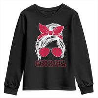 Georgia Lovers Youth Sweatshirt Bulldogs Game Day Messy Bun - Wonder Print Shop