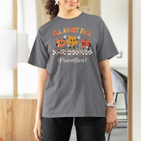 Fall Prevention T Shirt For Women Autumn Thanksgiving Nurse PT OT - Wonder Print Shop