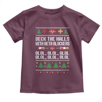 Funny Nurse Ugly Xmas Toddler T Shirt Deck The Hall With Beta Blockers - Wonder Print Shop