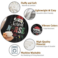 Christmas School Nurse Throw Blanket Xmas Lights Red Santa Hat Crew Nurse - Wonder Print Shop