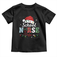 Christmas School Nurse Toddler T Shirt Xmas Lights Red Santa Hat Crew Nurse - Wonder Print Shop