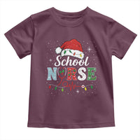 Christmas School Nurse Toddler T Shirt Xmas Lights Red Santa Hat Crew Nurse - Wonder Print Shop