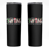 Christmas Twin Mama Claus Skinny Tumbler Pregnancy Announcement - Wonder Print Shop