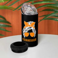 Tennessee Fan 4 in 1 Can Cooler Tumbler Volunteers College Football Lover Game Day Messy Bun - Wonder Print Shop