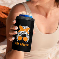 Tennessee Fan 4 in 1 Can Cooler Tumbler Volunteers College Football Lover Game Day Messy Bun - Wonder Print Shop