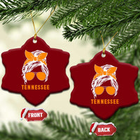 Tennessee Fan Ceramic Ornament Volunteers College Football Lover Game Day Messy Bun - Wonder Print Shop