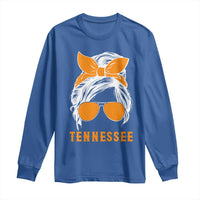 Tennessee Fan Long Sleeve Shirt Volunteers College Football Lover Game Day Messy Bun - Wonder Print Shop