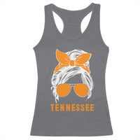 Tennessee Fan Racerback Tank Top Volunteers College Football Lover Game Day Messy Bun - Wonder Print Shop