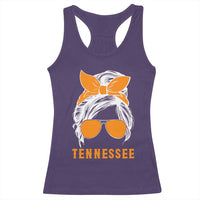 Tennessee Fan Racerback Tank Top Volunteers College Football Lover Game Day Messy Bun - Wonder Print Shop