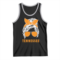 Tennessee Fan Tank Top Volunteers College Football Lover Game Day Messy Bun - Wonder Print Shop