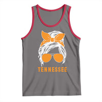 Tennessee Fan Tank Top Volunteers College Football Lover Game Day Messy Bun - Wonder Print Shop