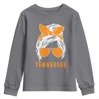 Tennessee Fan Youth Sweatshirt Volunteers College Football Lover Game Day Messy Bun - Wonder Print Shop