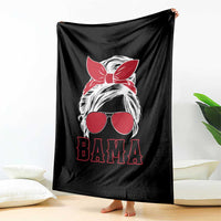 Alabama Fan Throw Blanket Bama Football Lover Game Day Messy Bun - Wonder Print Shop