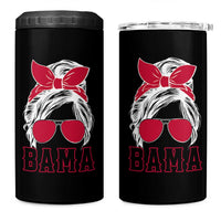 Alabama Fan 4 in 1 Can Cooler Tumbler Bama Football Lover Game Day Messy Bun - Wonder Print Shop
