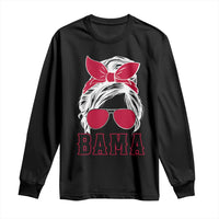Alabama Fan Long Sleeve Shirt Bama Football Lover Game Day Messy Bun - Wonder Print Shop