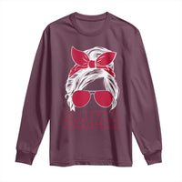 Alabama Fan Long Sleeve Shirt Bama Football Lover Game Day Messy Bun - Wonder Print Shop