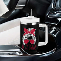 Alabama Fan Tumbler With Handle Bama Football Lover Game Day Messy Bun - Wonder Print Shop