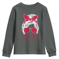 Alabama Fan Youth Sweatshirt Bama Football Lover Game Day Messy Bun - Wonder Print Shop
