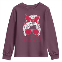 Alabama Fan Youth Sweatshirt Bama Football Lover Game Day Messy Bun - Wonder Print Shop