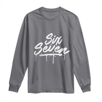 Fun Six Seven Meme Long Sleeve Shirt Funny 6 7 Meme Gen Alpha Slang Streetwear - Wonder Print Shop