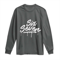 Fun Six Seven Meme Long Sleeve Shirt Funny 6 7 Meme Gen Alpha Slang Streetwear - Wonder Print Shop