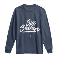 Fun Six Seven Meme Long Sleeve Shirt Funny 6 7 Meme Gen Alpha Slang Streetwear - Wonder Print Shop