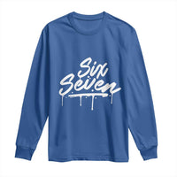 Fun Six Seven Meme Long Sleeve Shirt Funny 6 7 Meme Gen Alpha Slang Streetwear - Wonder Print Shop