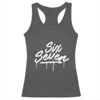 Fun Six Seven Meme Racerback Tank Top Funny 6 7 Meme Gen Alpha Slang Streetwear - Wonder Print Shop