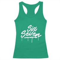 Fun Six Seven Meme Racerback Tank Top Funny 6 7 Meme Gen Alpha Slang Streetwear - Wonder Print Shop