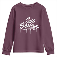 Fun Six Seven Meme Youth Sweatshirt Funny 6 7 Meme Gen Alpha Slang Streetwear - Wonder Print Shop
