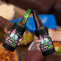 Metastatic Breast Cancer Awareness Ghost 4 in 1 Can Cooler Tumbler Halloween Green Teal Pink Ribbon - Wonder Print Shop