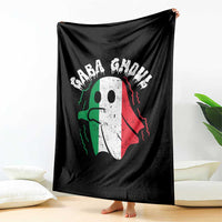 Gabagool Ghost Italian Throw Blanket Funny Halloween Costume Gaba Ghoul Pun - Wonder Print Shop