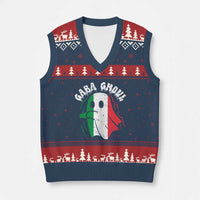 Gabagool Ghost Italian V-Neck Knit Sweater Vest Funny Halloween Costume Gaba Ghoul Pun - Wonder Print Shop