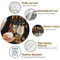 Funny Ghost Throw Blanket It's Tricky Tricky Tricky 90s Nostalgia Halloween Costume - Wonder Print Shop