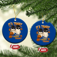 Funny Ghost Ceramic Ornament It's Tricky Tricky Tricky 90s Nostalgia Halloween Costume - Wonder Print Shop