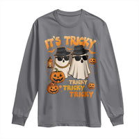 Funny Ghost Long Sleeve Shirt It's Tricky Tricky Tricky 90s Nostalgia Halloween Costume - Wonder Print Shop