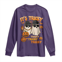 Funny Ghost Long Sleeve Shirt It's Tricky Tricky Tricky 90s Nostalgia Halloween Costume - Wonder Print Shop