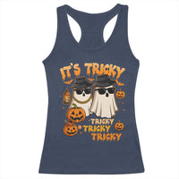 Funny Ghost Racerback Tank Top It's Tricky Tricky Tricky 90s Nostalgia Halloween Costume - Wonder Print Shop