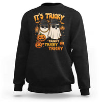 Funny Ghost Sweatshirt It's Tricky Tricky Tricky 90s Nostalgia Halloween Costume - Wonder Print Shop