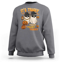 Funny Ghost Sweatshirt It's Tricky Tricky Tricky 90s Nostalgia Halloween Costume - Wonder Print Shop